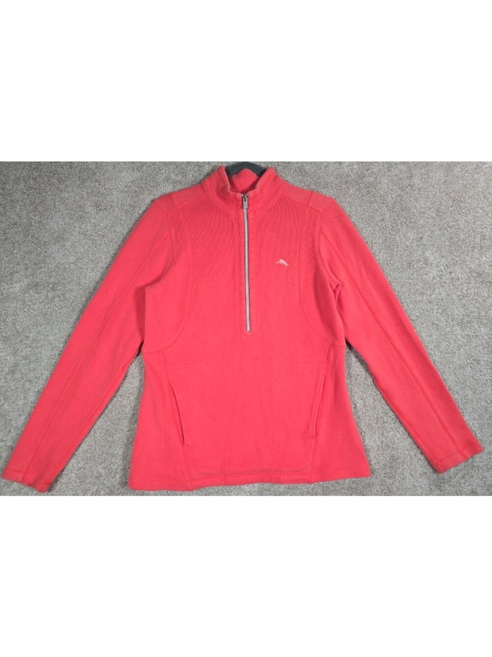 Tommy Bahama Aruba Half Zip Sweatshirt Coral Pullover Soft Cozy Women's Small